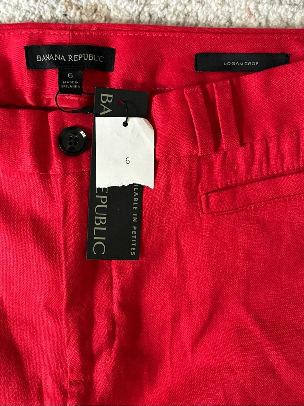 NWT Banana Republic Bold Red Wide-Leg Cropped Pants-Size 6